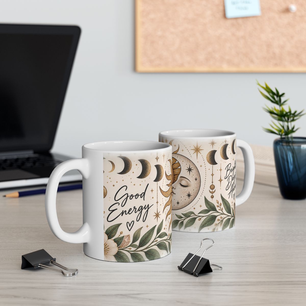 Sun and Moon Face celestial mug | Ceramic Mug