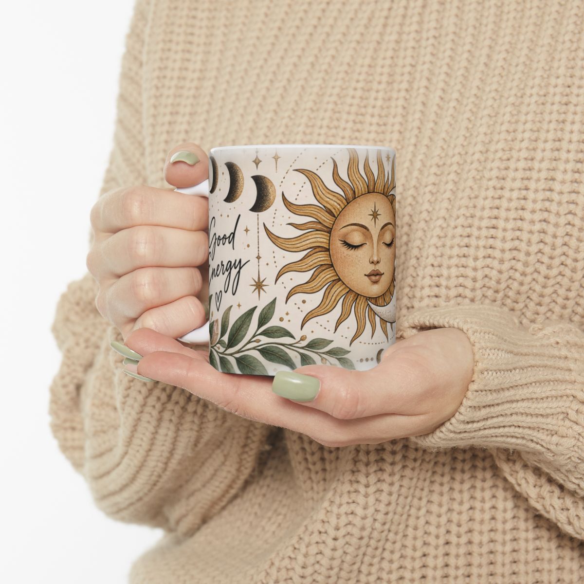 Sun and Moon Face celestial mug | Ceramic Mug