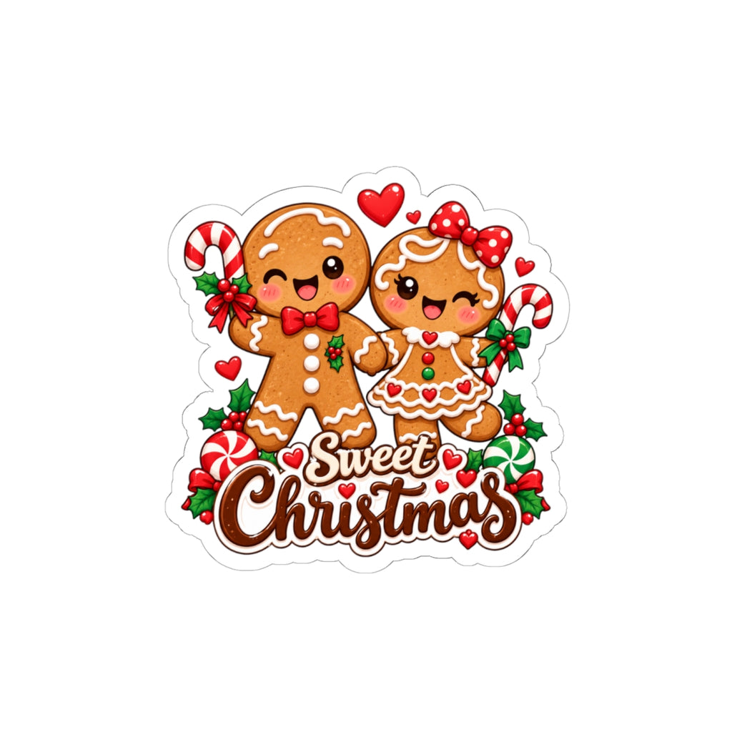 Sweet Christmas Gingerbread Sticker | Cute Gingerbread Couple Vinyl Decal