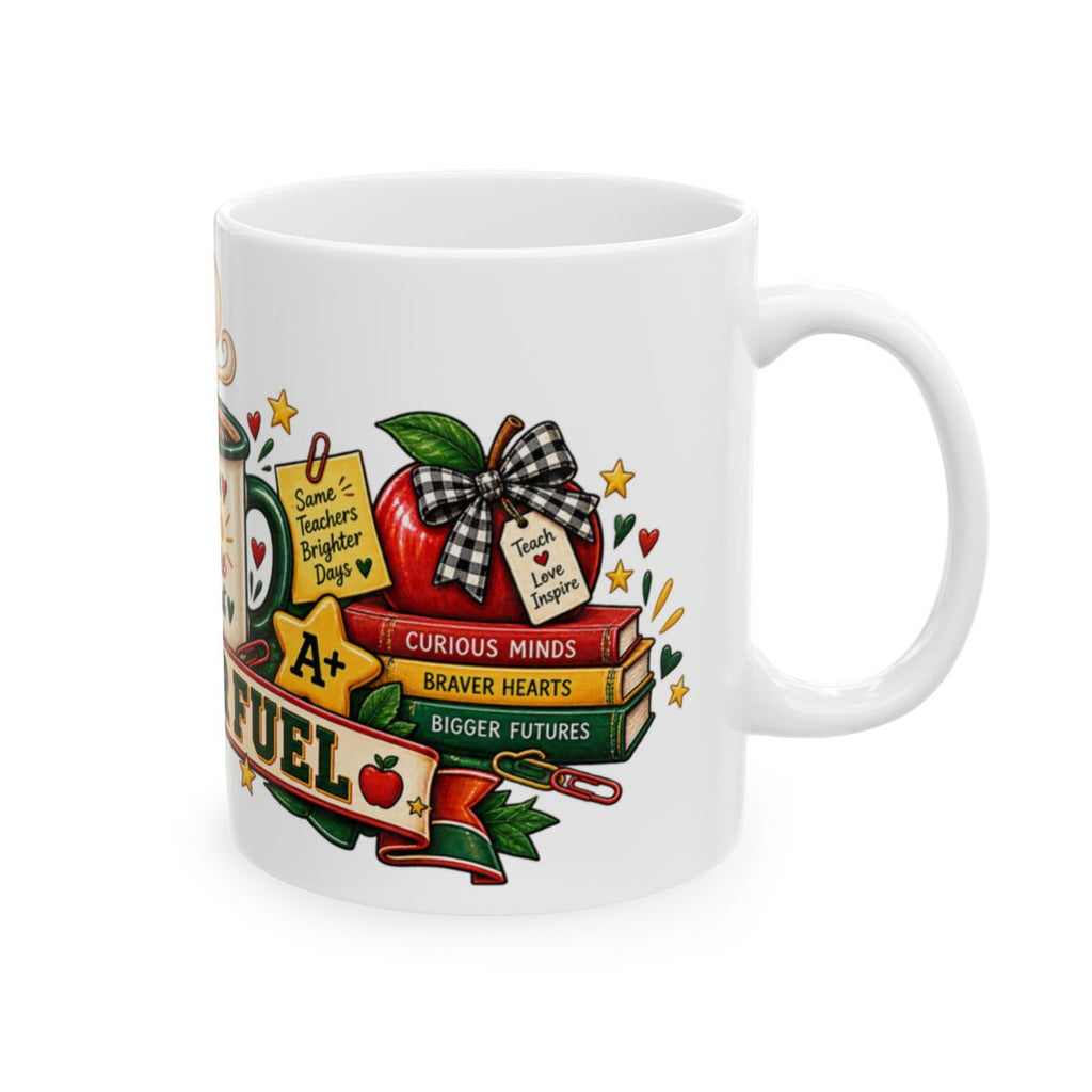 Teacher Fuel Mug | Coffee Teach Inspire Repeat, 11oz 15oz Ceramic
