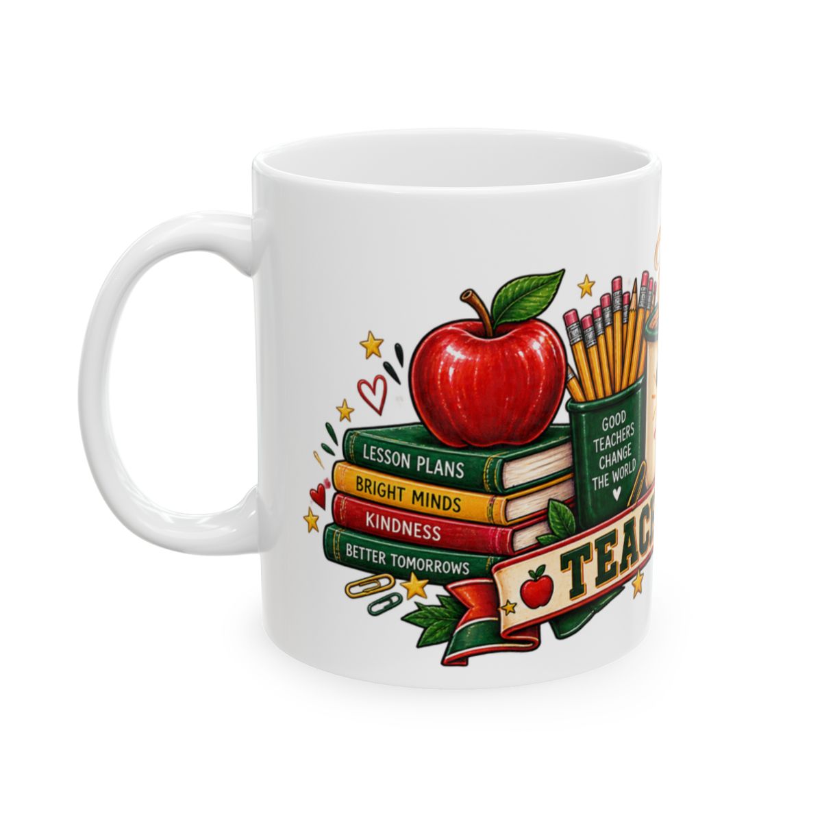 Teacher Fuel Mug | Coffee Teach Inspire Repeat, 11oz 15oz Ceramic