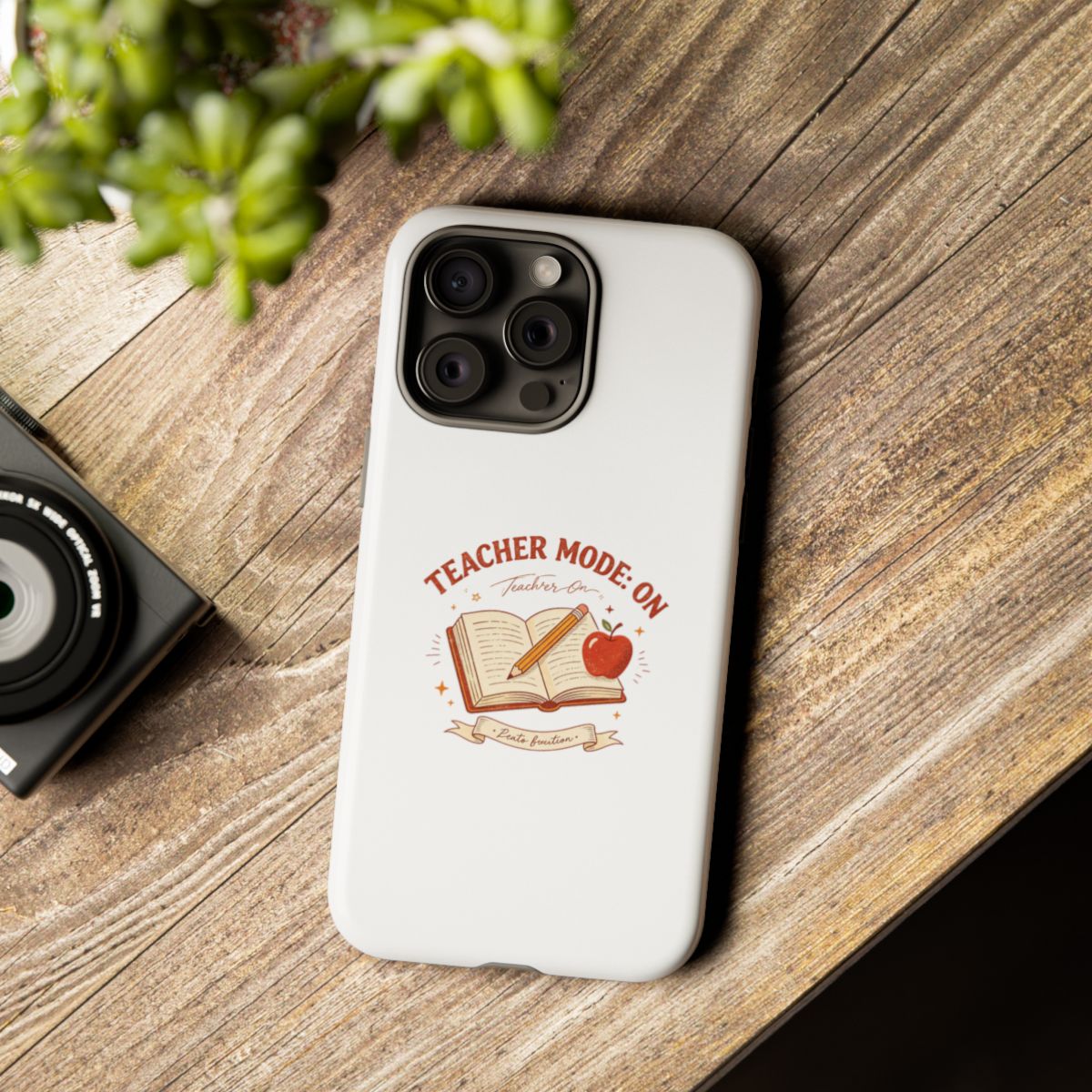 Teacher Mode On Book And Apple Phone Case - iPhone 15 Pro Max