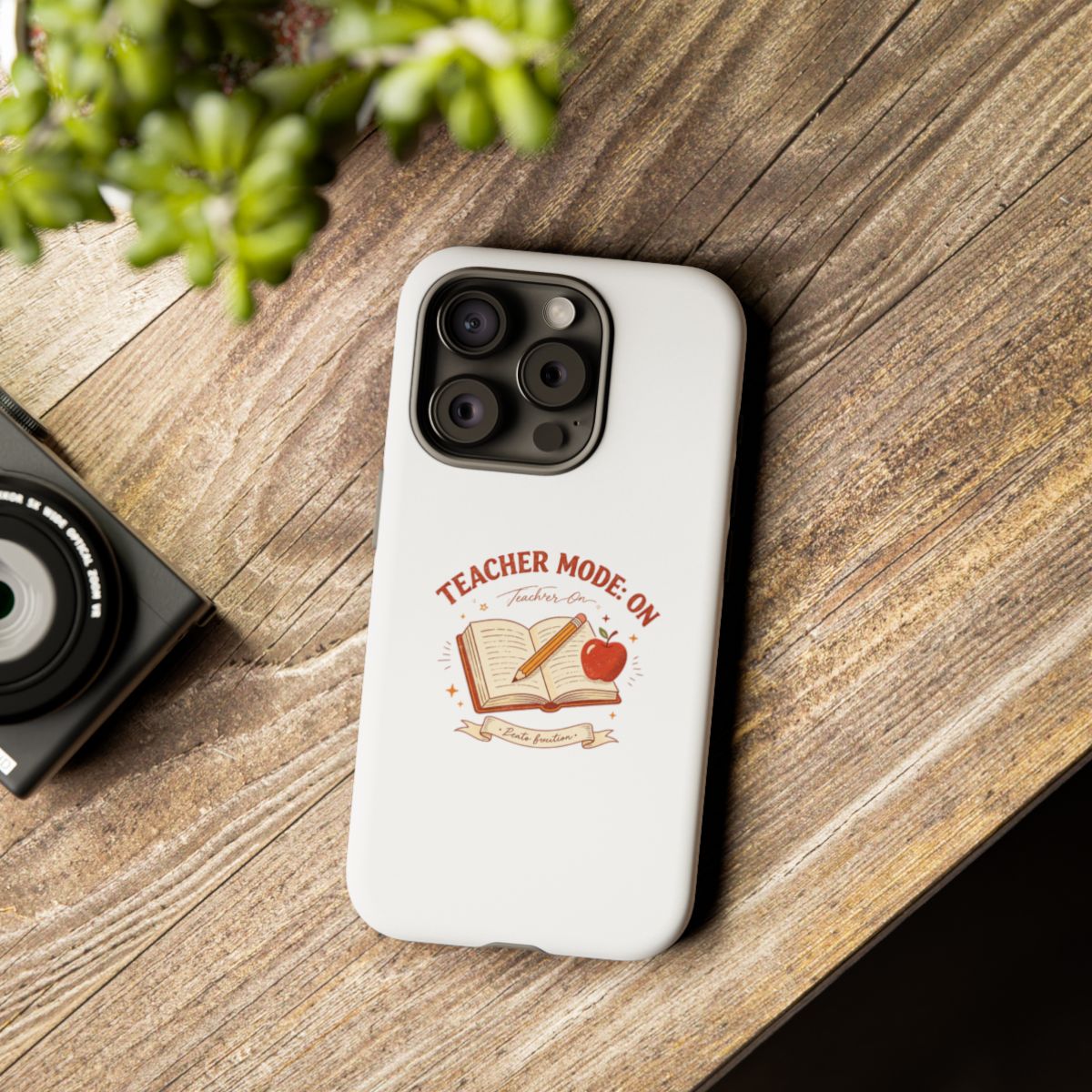 Teacher Mode On Book And Apple Phone Case - iPhone 15 Pro