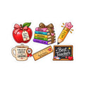 Teacher Sticker Set Kiss-Cut Stickers | Apple, Books, Pencil, Ruler