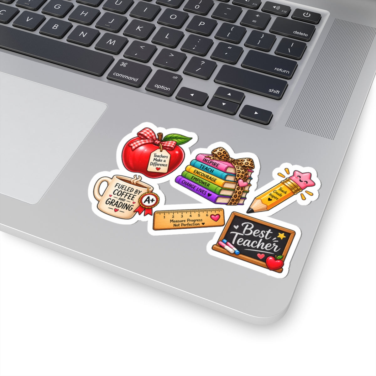 Teacher Sticker Set Kiss-Cut Stickers | Apple, Books, Pencil, Ruler