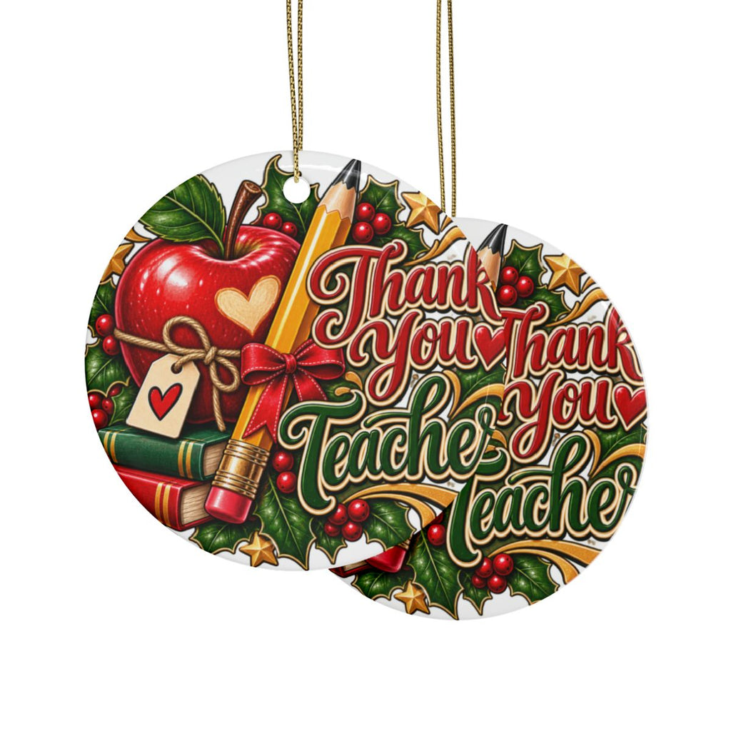 Thank You Teacher Heart Ornament | Ceramic Teacher Appreciation Ornament