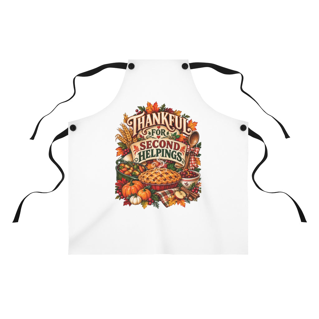 Thankful for Second Helpings Apron | Thanksgiving Kitchen Cooking Apron