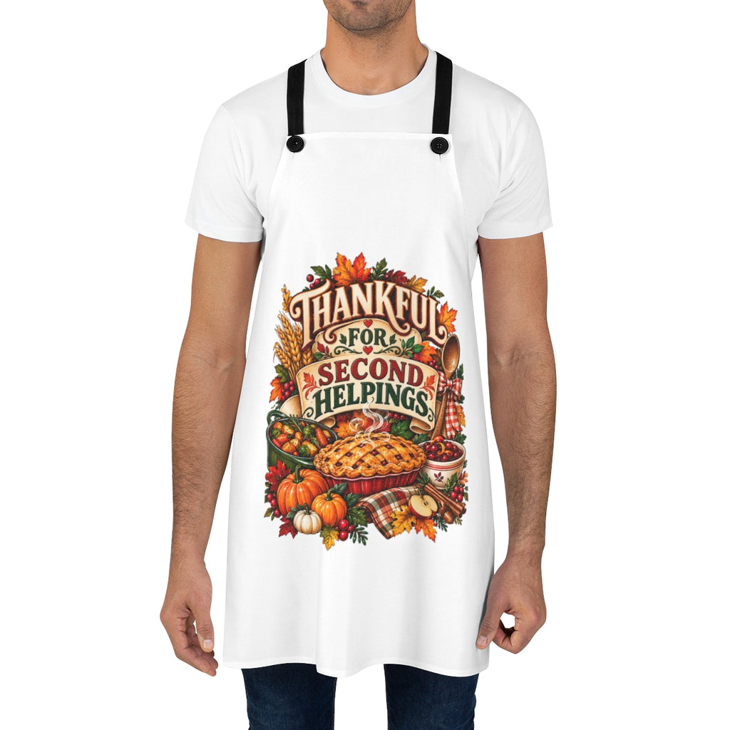 Thankful for Second Helpings Apron | Thanksgiving Kitchen Cooking Apron