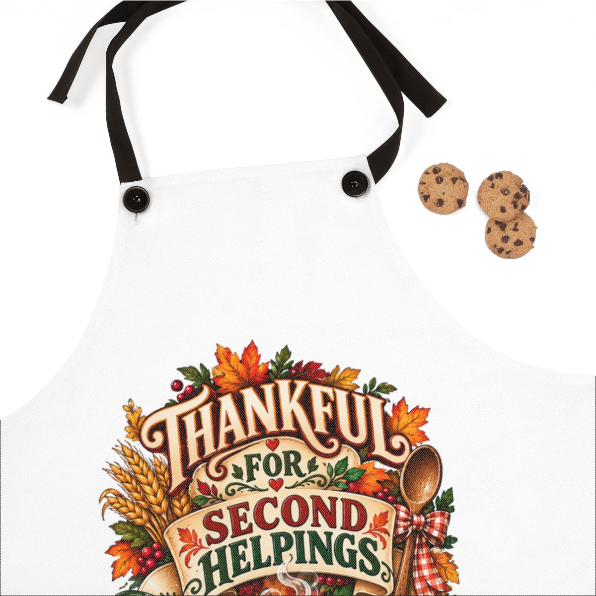 Thankful for Second Helpings Apron | Thanksgiving Kitchen Cooking Apron