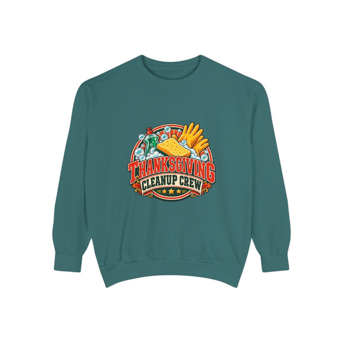 Thanksgiving Cleanup Crew Sweatshirt | Holiday Turkey Fries Pie Design