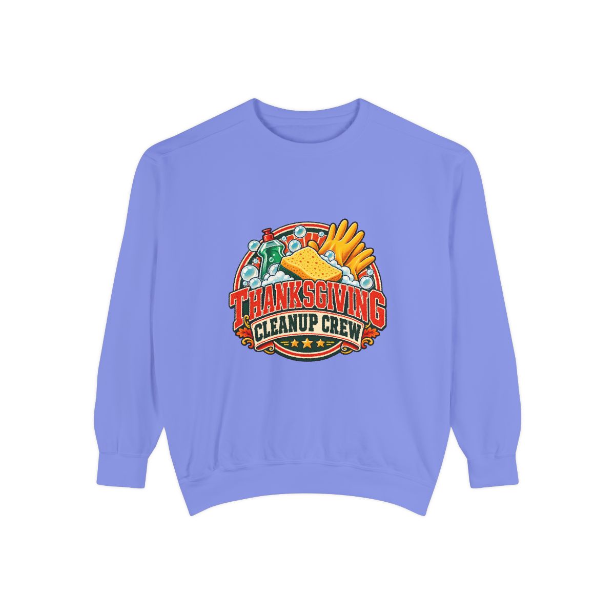 Thanksgiving Cleanup Crew Sweatshirt | Holiday Turkey Fries Pie Design