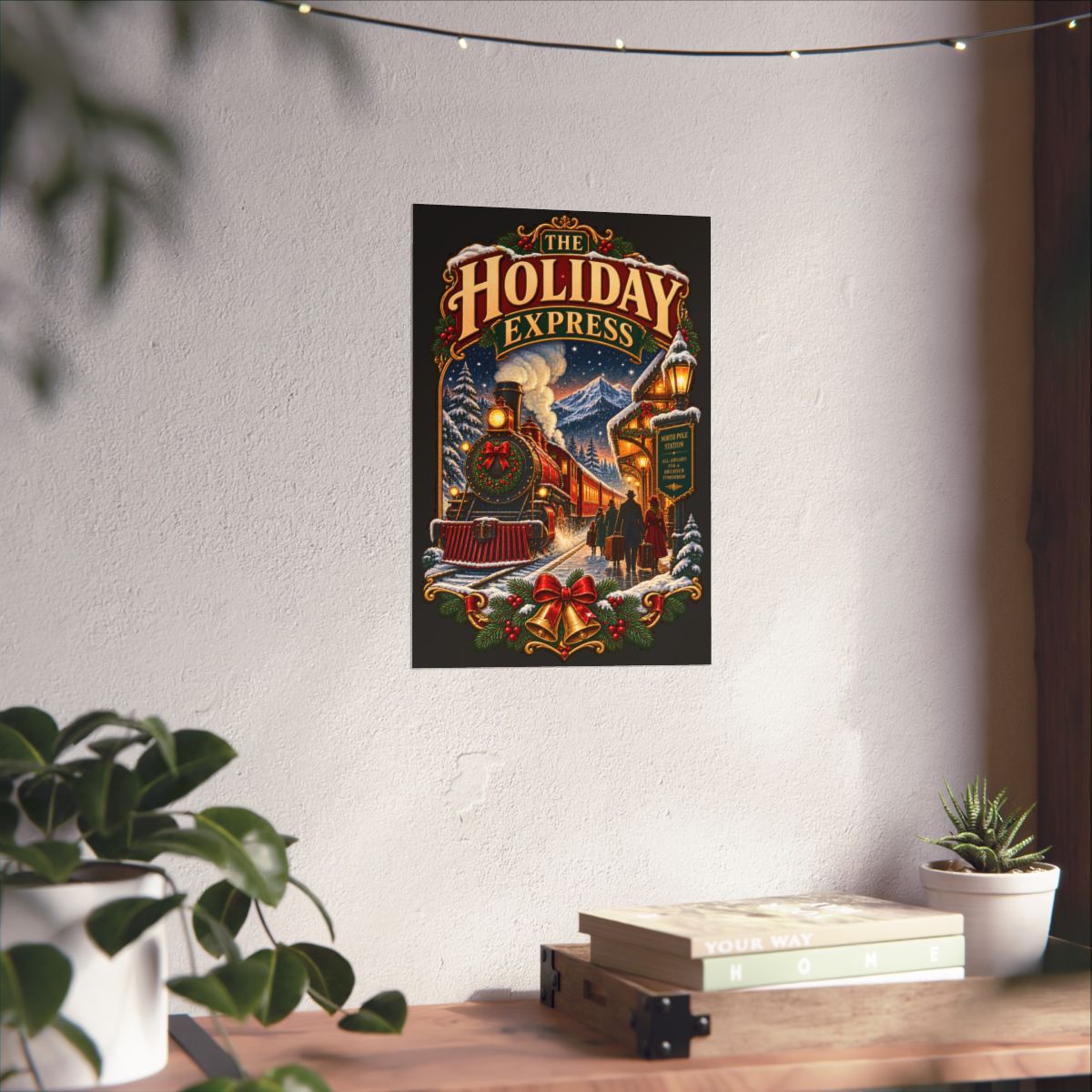 The Holiday Express Poster | Matte Vertical Christmas Train Wall Art