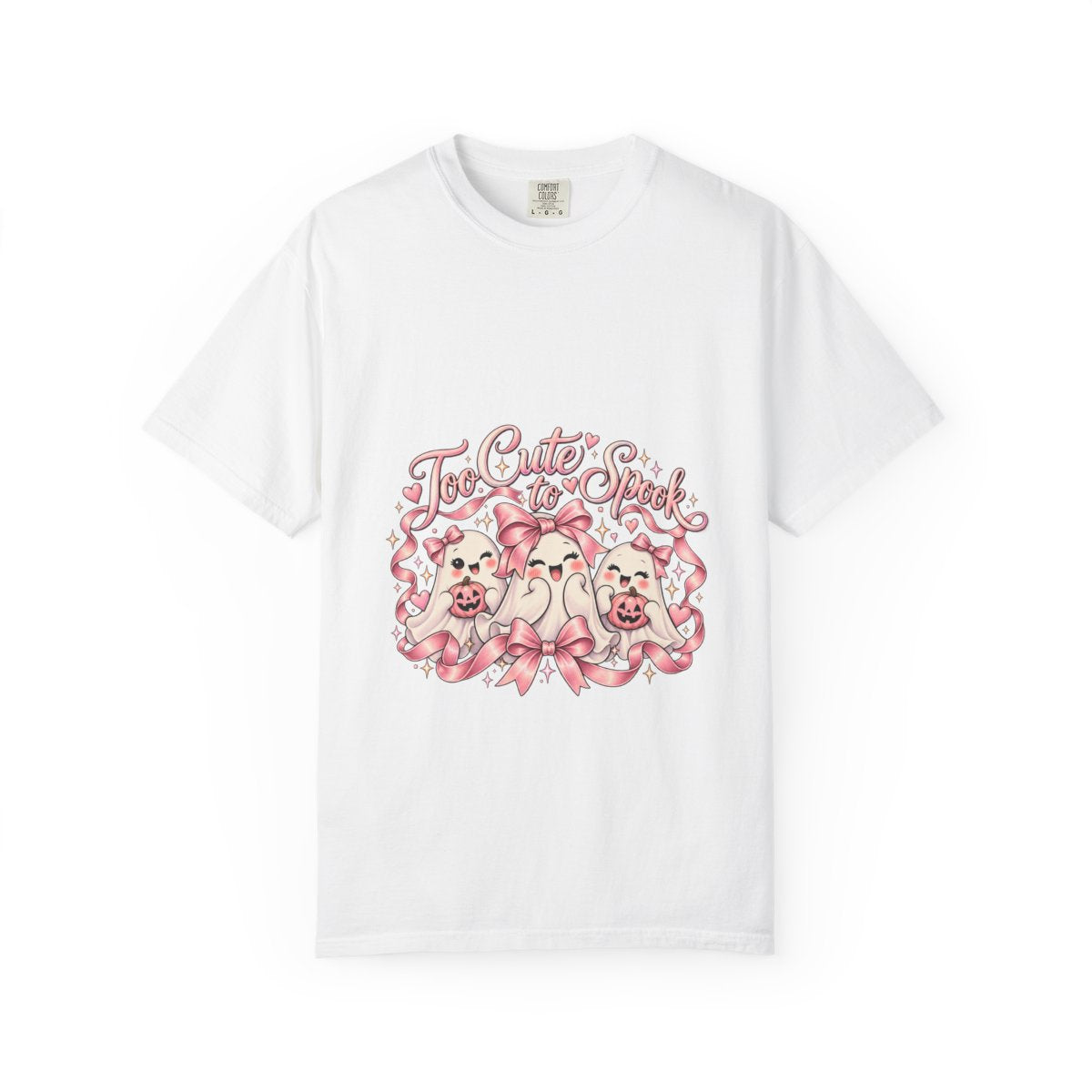 Too Cute to Spook T-Shirt | Kawaii Ghosts and Bows Halloween