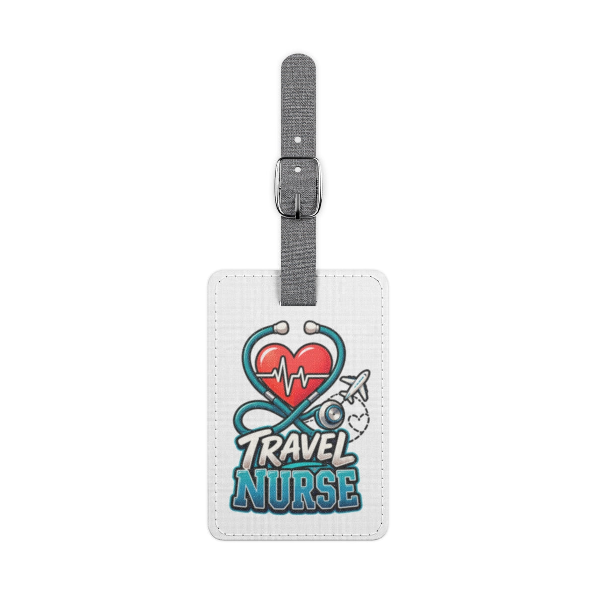 Travel Nurse heart stethoscope design Luggage Tag | Medical travel accessory