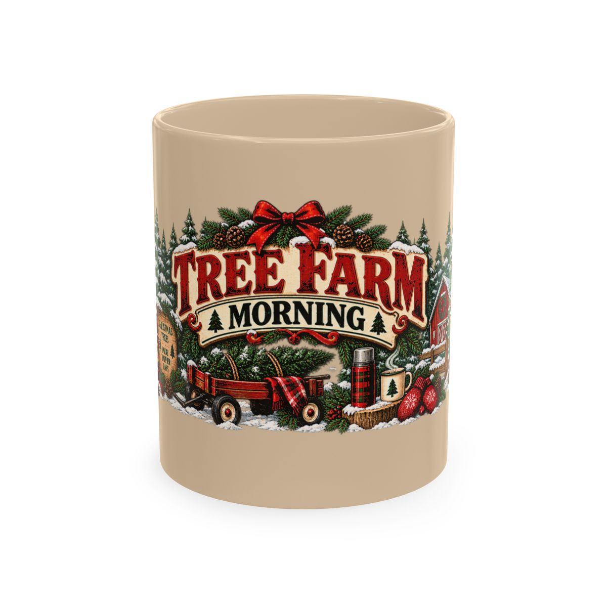 Tree Farm Morning Mug | Christmas Tree Farm Rustic Holiday Coffee Cup