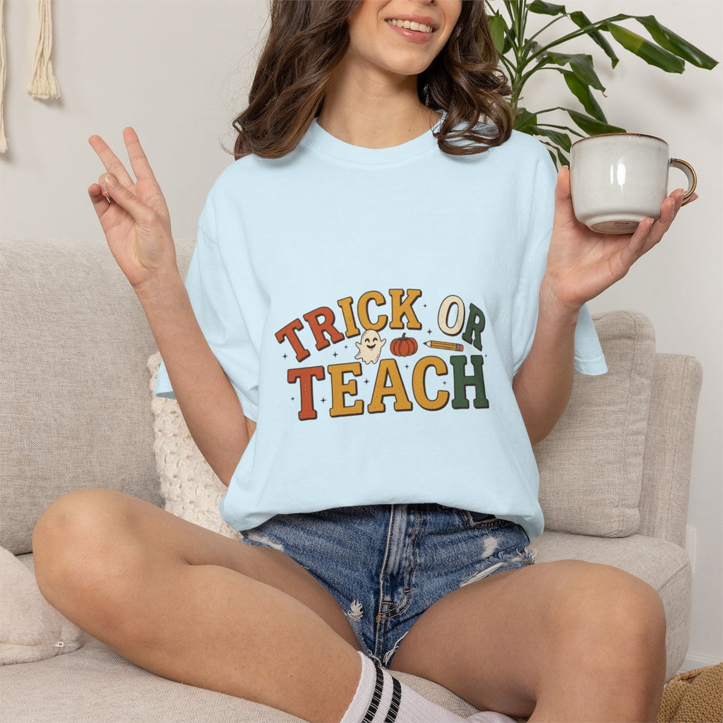 Trick or Teach T-shirt | Halloween Teacher Tee, Pumpkin Apple Candy Corn Design