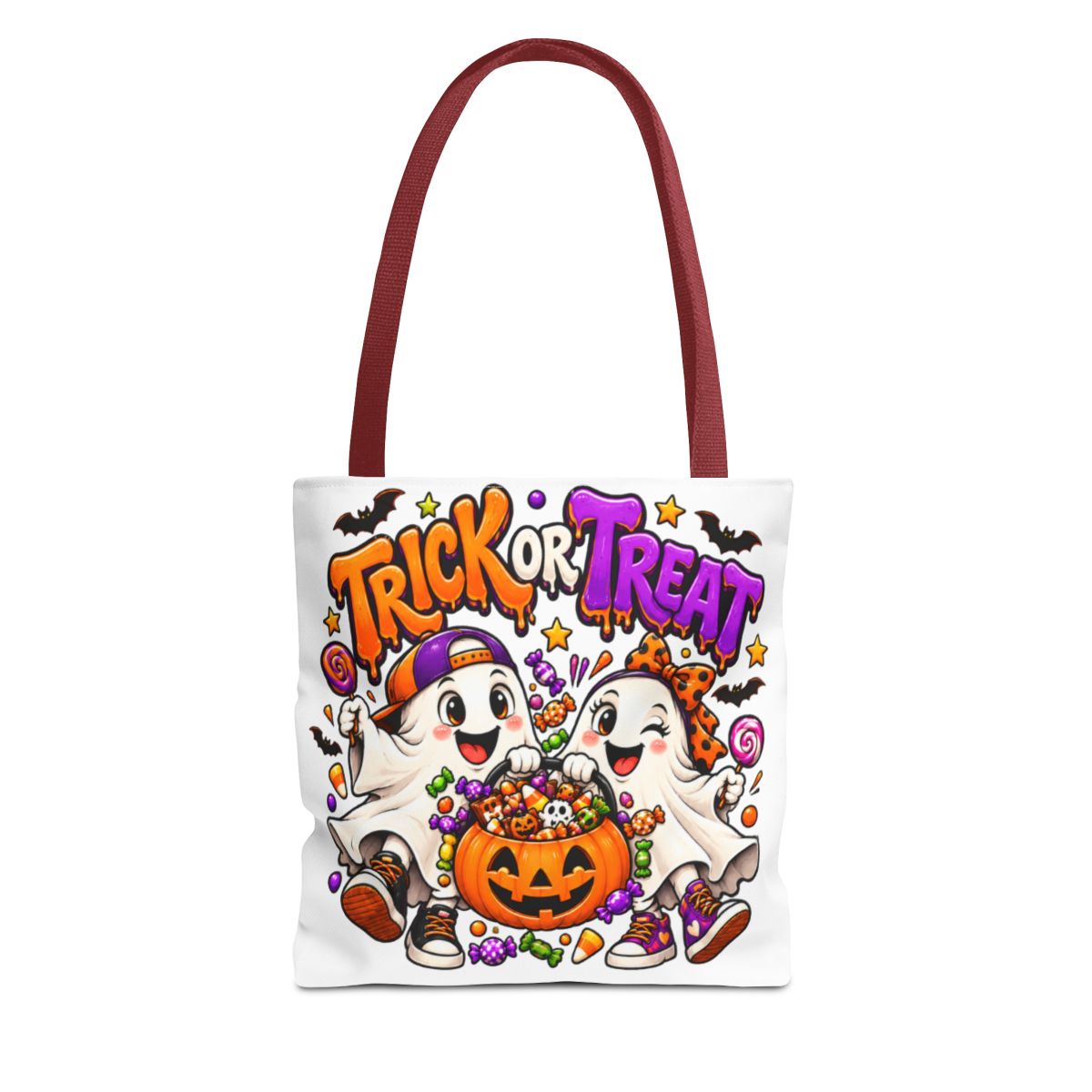 Trick or Treat Ghosts Tote Bag | Halloween Candy Pumpkin