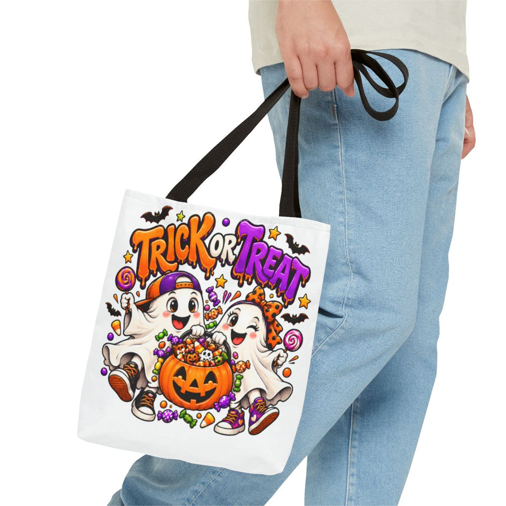 Trick or Treat Ghosts Tote Bag | Halloween Candy Pumpkin