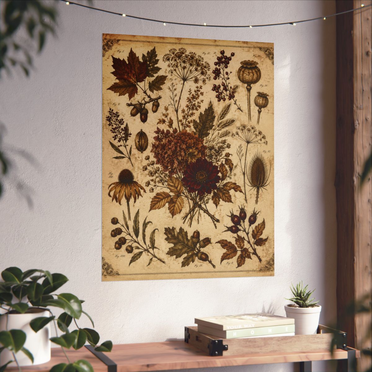 Vintage Botanical Bouquet Matte Vertical Poster | Autumn Flo - 24" x 32"