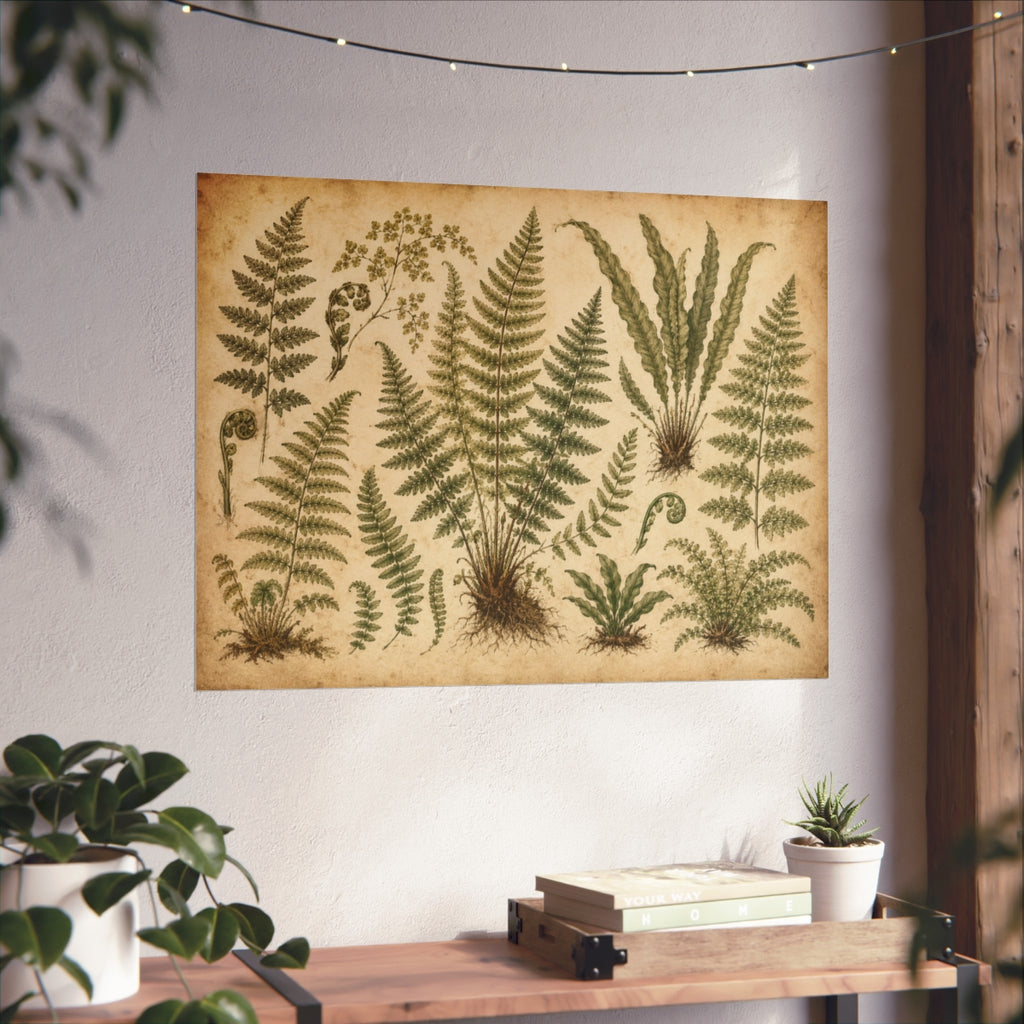 Vintage Botanical Fern Illustration Poster | Fine Art Print