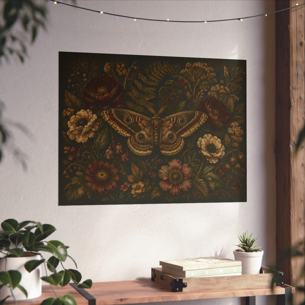 Vintage Botanical Moth Poster | Fine Art Poster