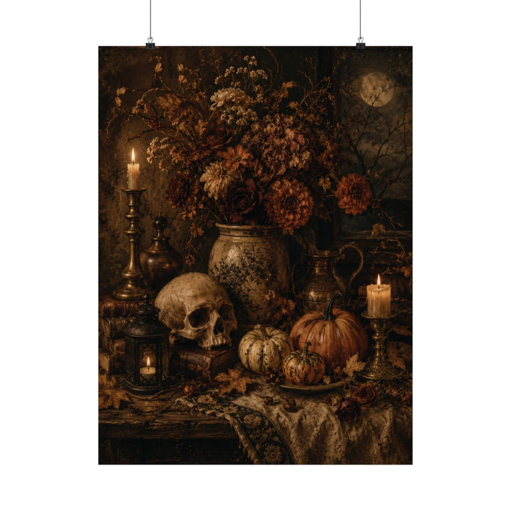 Vintage Halloween Still Life Poster | Matte Vertical Poster