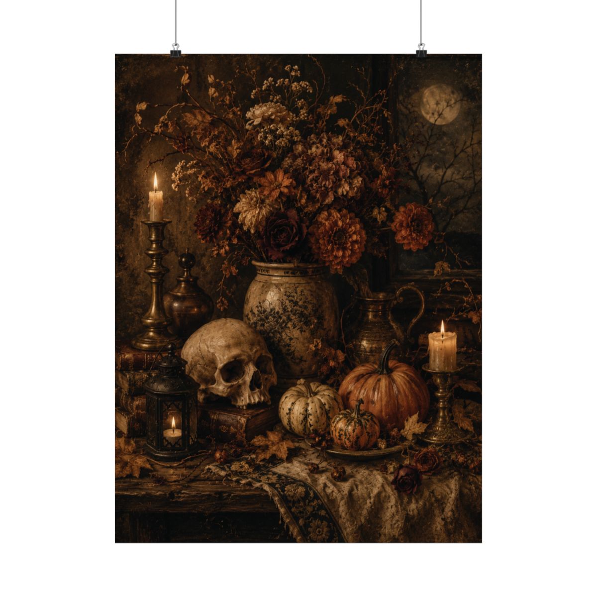 Vintage Halloween Still Life Poster | Matte Vertical Poster
