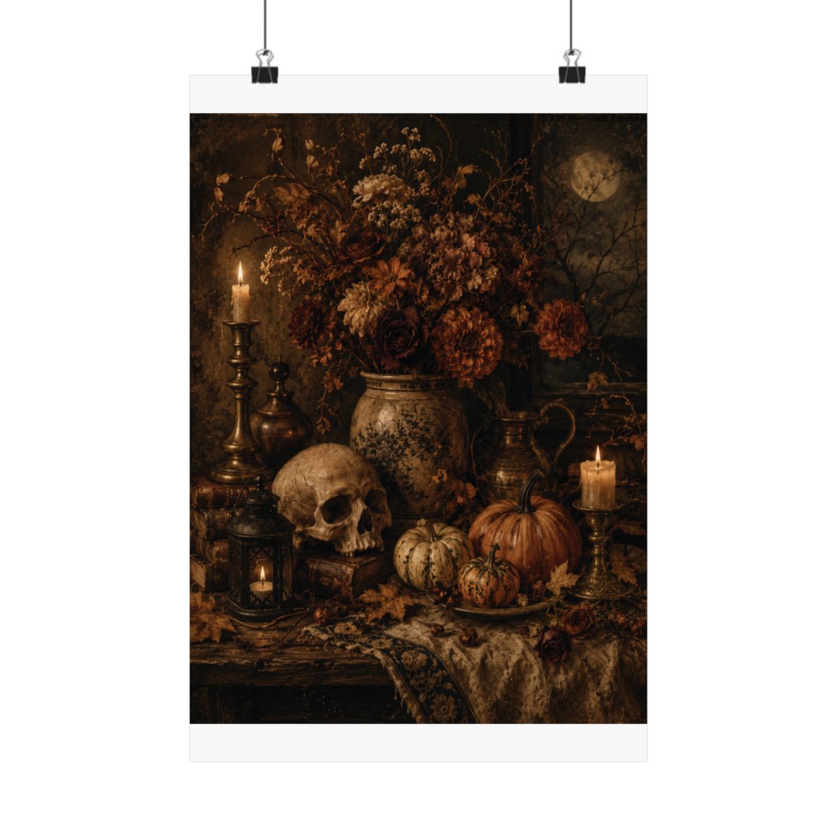 Vintage Halloween Still Life Poster | Matte Vertical Poster - 12″ x 18″