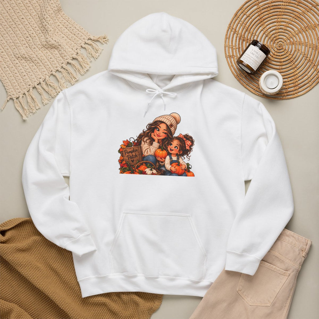 Vintage Thanksgiving Kids Pilgrim Scene Hoodie | Autumn Harvest Illustration