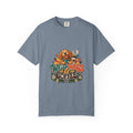 Walks Wags & Coffee T-shirt | Dog Lover Graphic Tee, Golden Retriever Paw Design