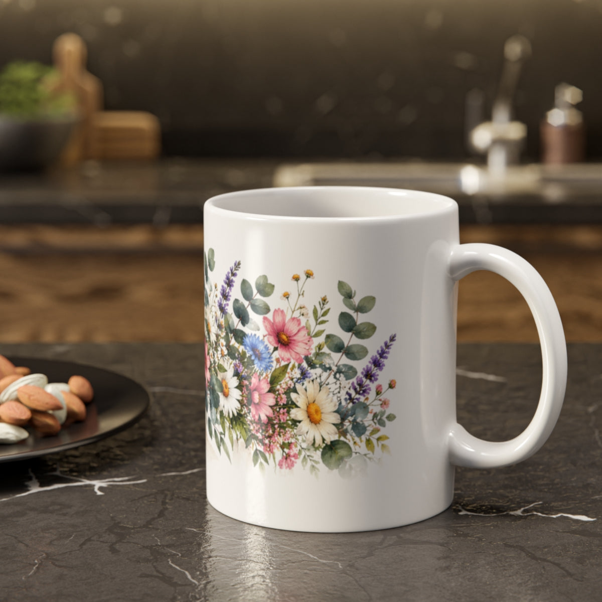 Wildflower Bouquet Mug | Daisy Lavender Floral Ceramic Mug