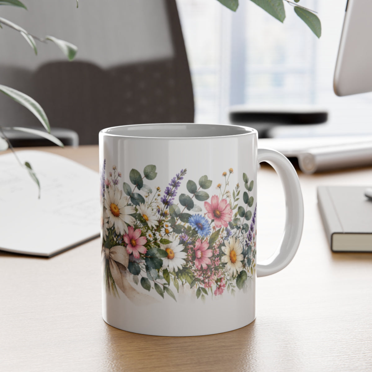 Wildflower Bouquet Mug | Daisy Lavender Floral Ceramic Mug