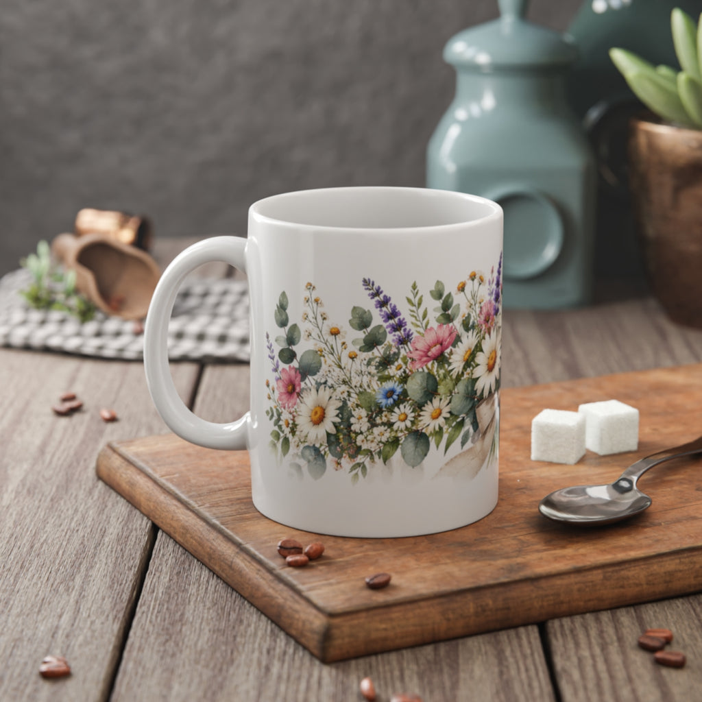 Wildflower Bouquet Mug | Daisy Lavender Floral Ceramic Mug
