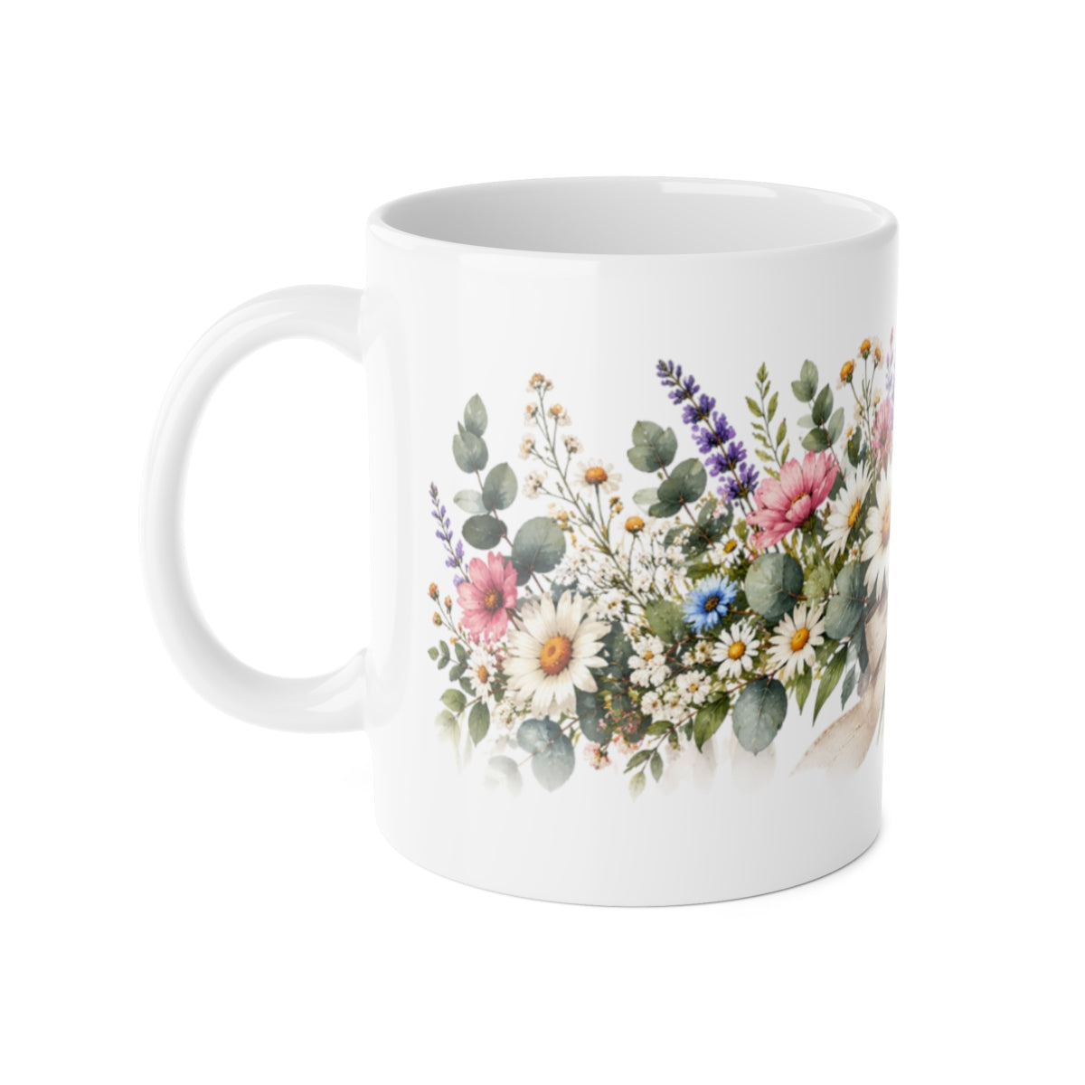 Wildflower Bouquet Mug | Daisy Lavender Floral Ceramic Mug
