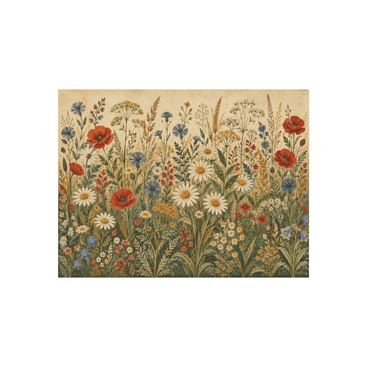 Wildflower Meadow Fine Art Poster | Vintage Floral Botanical Print