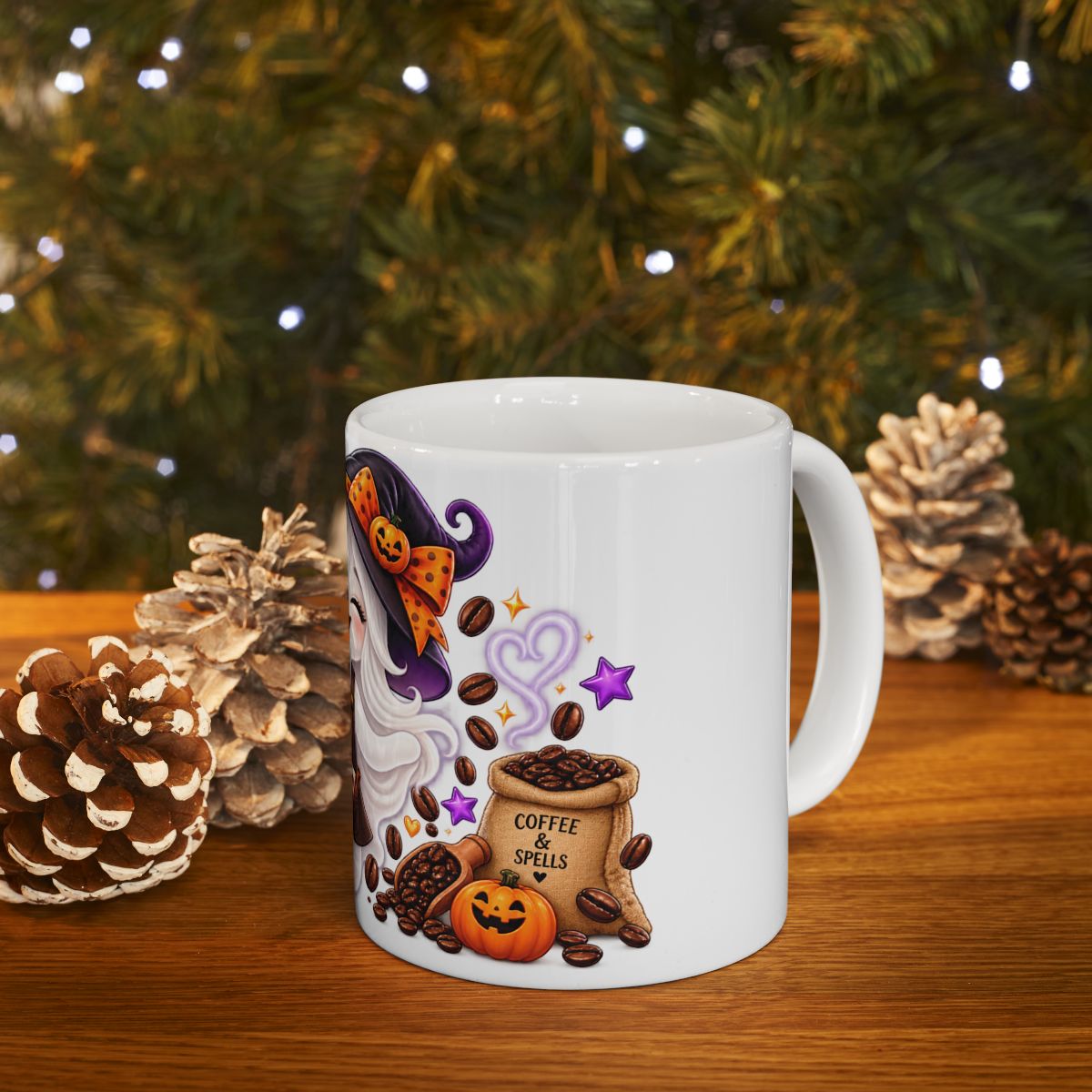 Winking Ghost Barista Halloween Mug | Ceramic Coffee Cup
