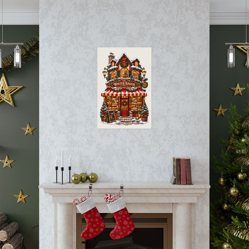 Winter Bakery poster | Matte Vertical Poster, Christmas bakery illustration