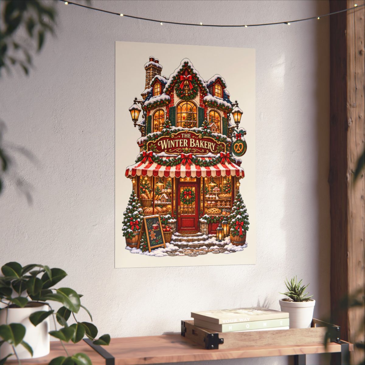 Winter Bakery poster | Matte Vertical Poster, Christmas bakery illustration