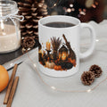 Witch Cat Reading Spellbook Mug | Halloween Ceramic Coffee Cup