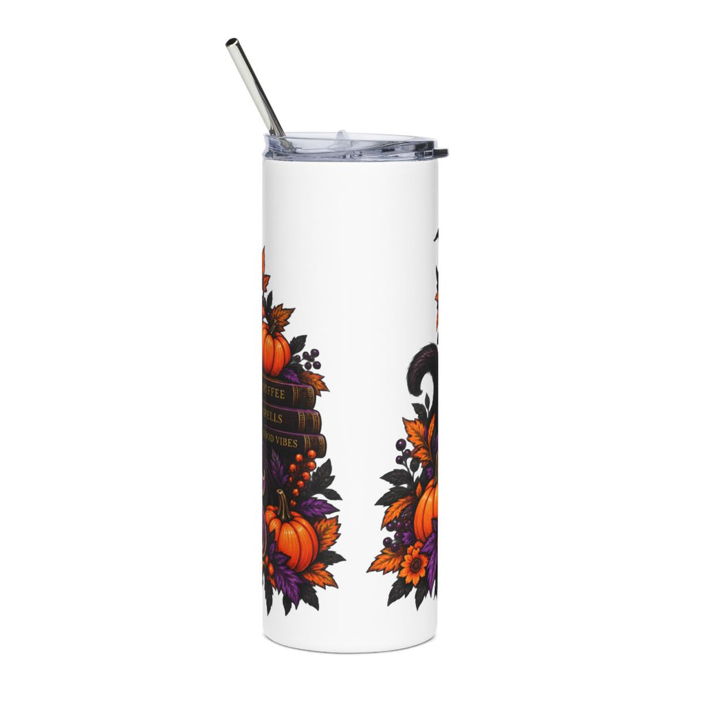 Witch Fuel Tumbler | 20oz Stainless Steel Moon Cat Coffee Cup