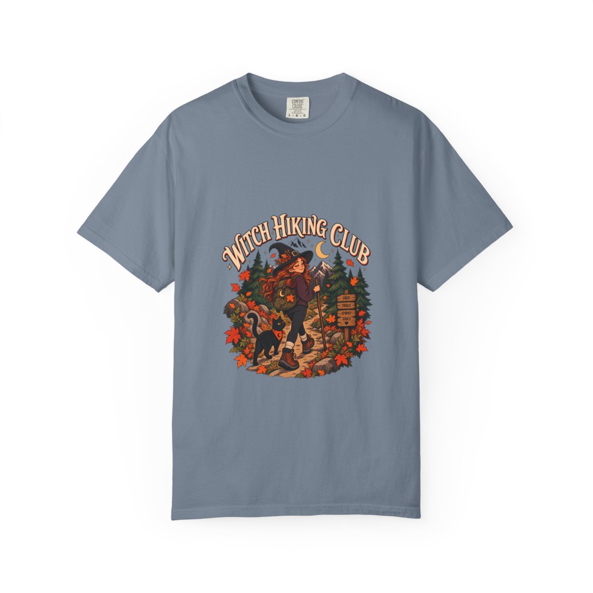 Witch Hiking Club T-shirt | Halloween Witch Forest Design