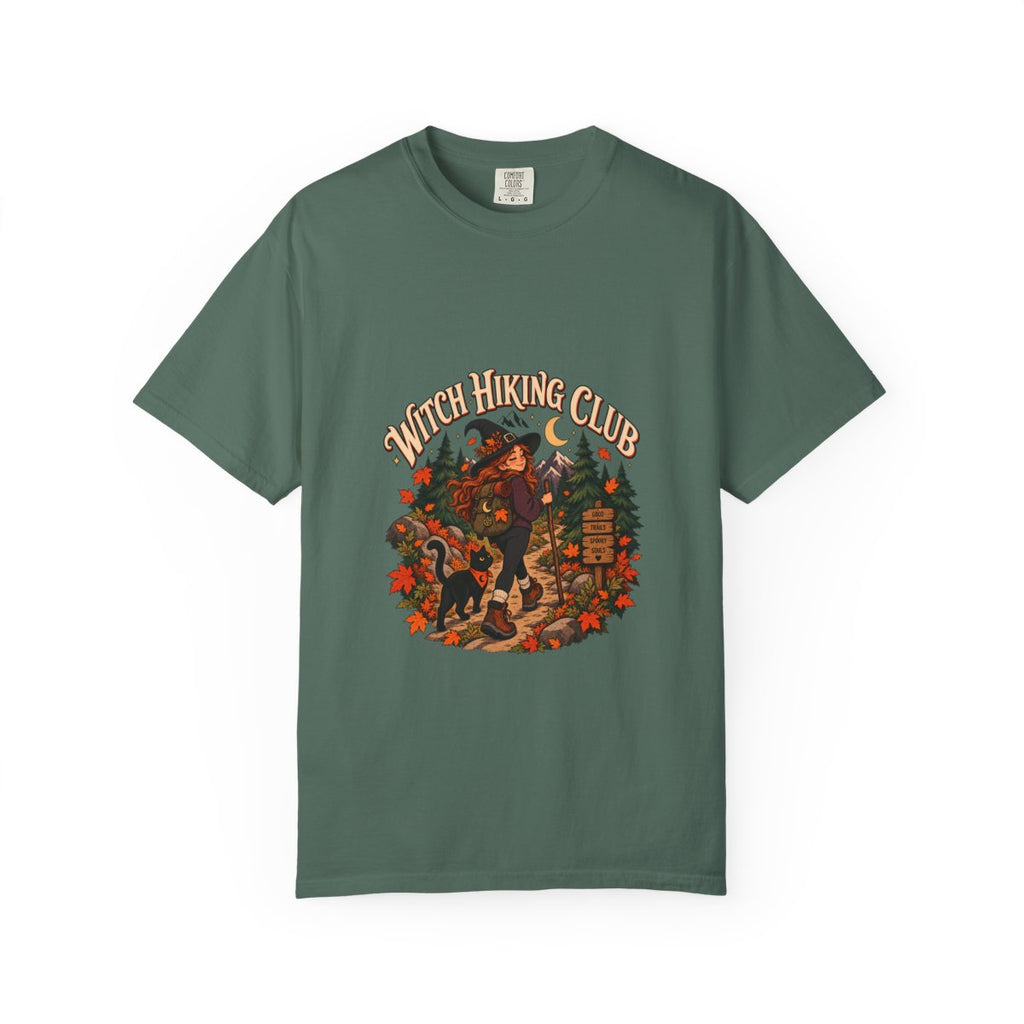 Witch Hiking Club T-shirt | Halloween Witch Forest Design