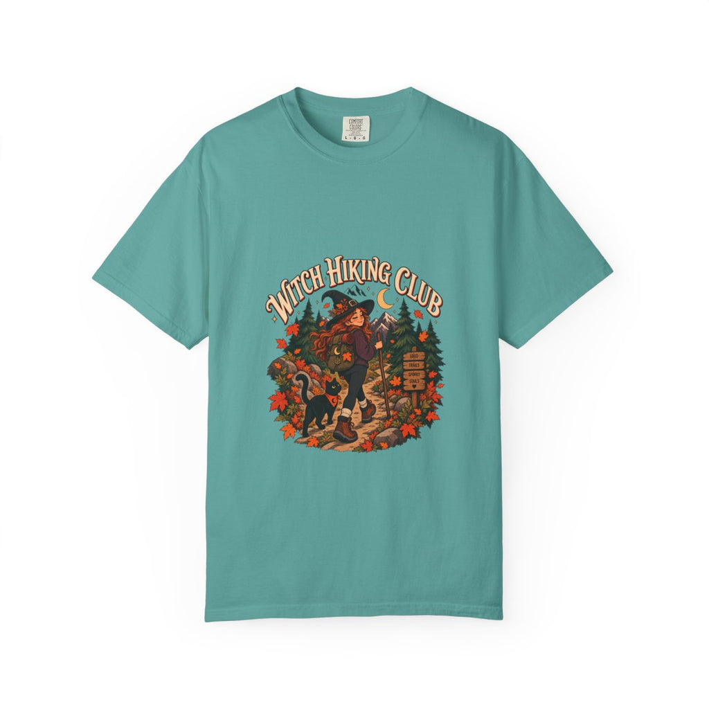 Witch Hiking Club T-shirt | Halloween Witch Forest Design