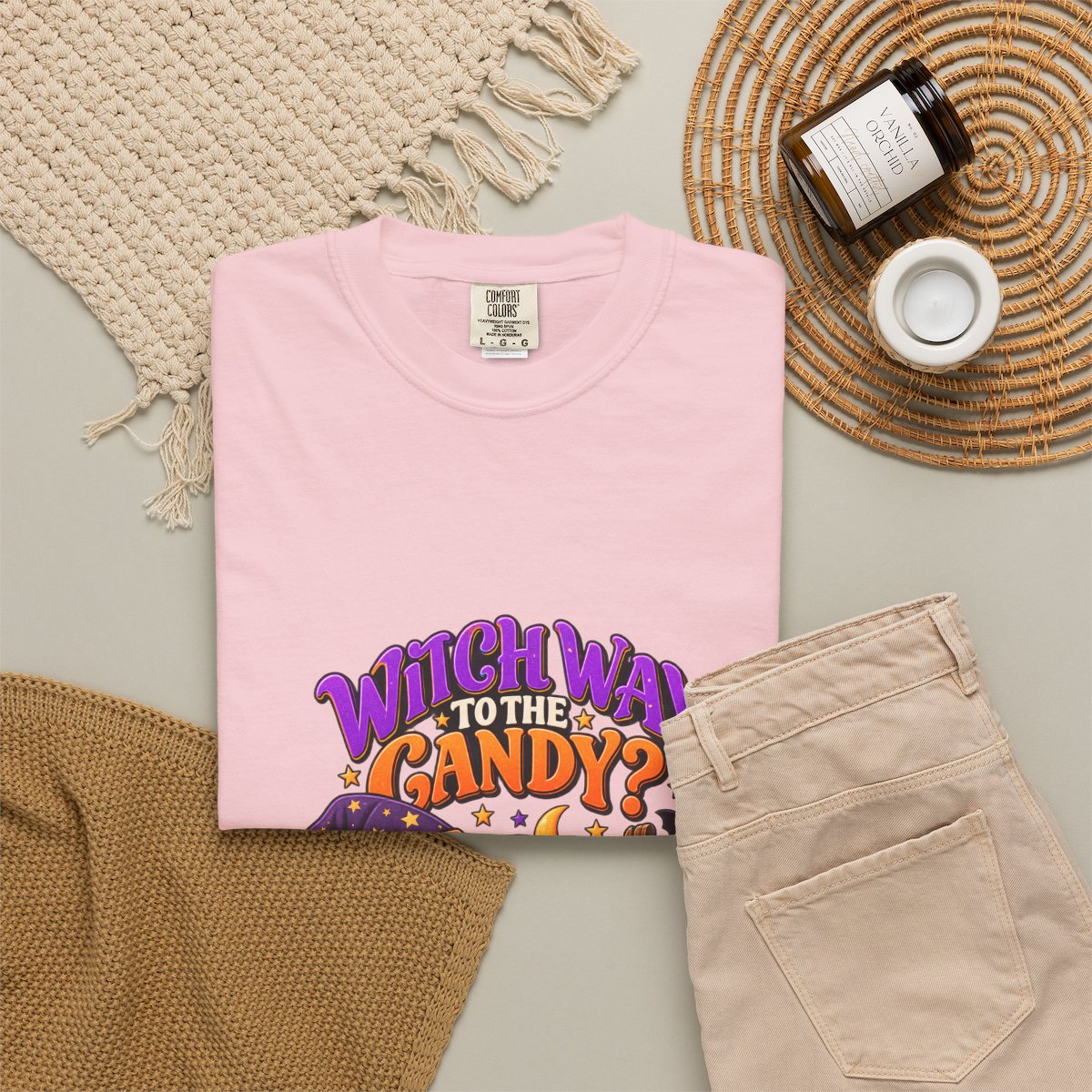 Witch Way to the Candy? Ghost Pumpkin Halloween T-shirt | Cute Trick or Treat Design