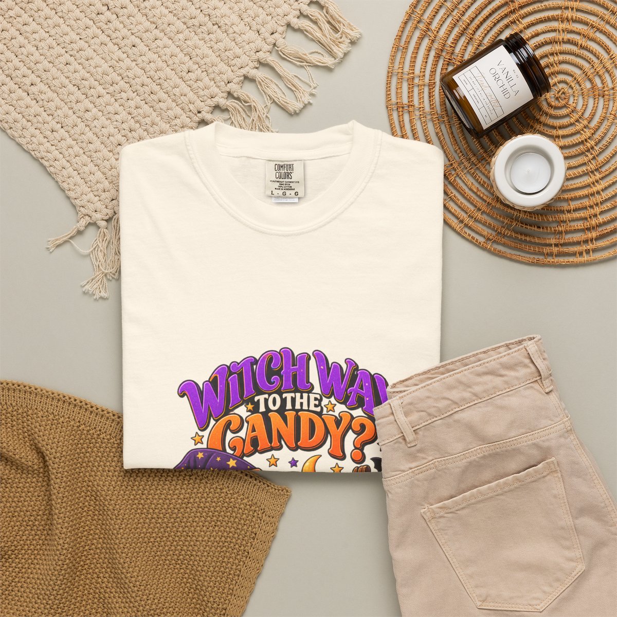 Witch Way to the Candy? Ghost Pumpkin Halloween T-shirt | Cute Trick or Treat Design