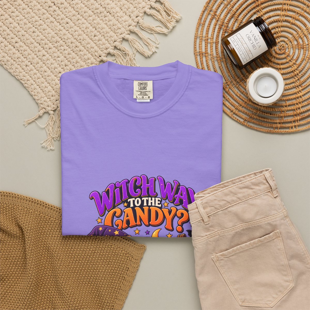Witch Way to the Candy? Ghost Pumpkin Halloween T-shirt | Cute Trick or Treat Design