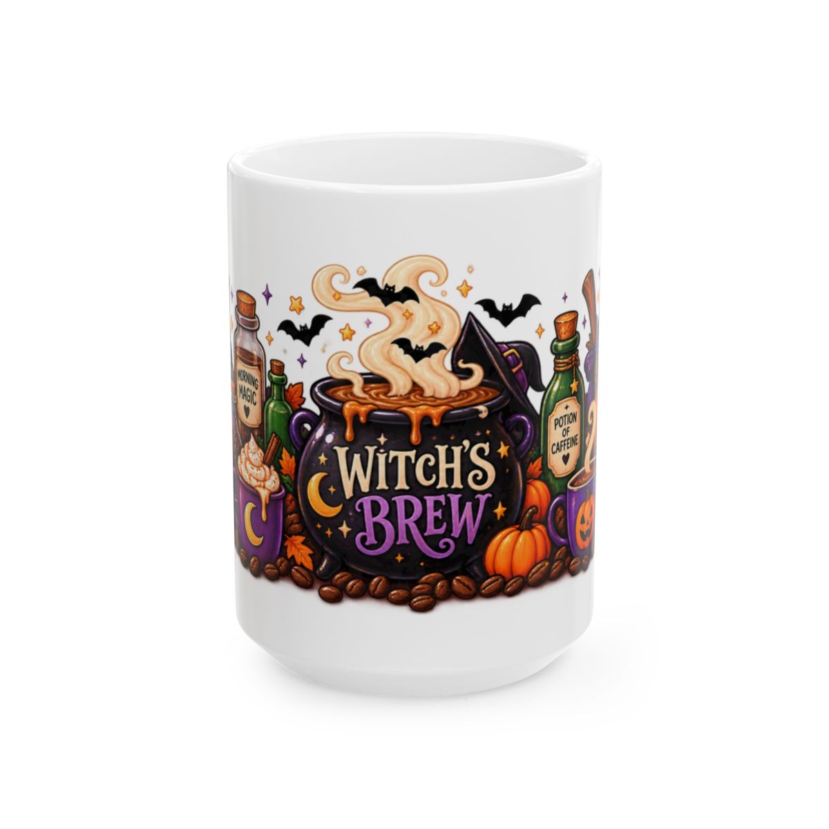Witch's Brew Cauldron Mug | Halloween Ceramic Coffee Cup