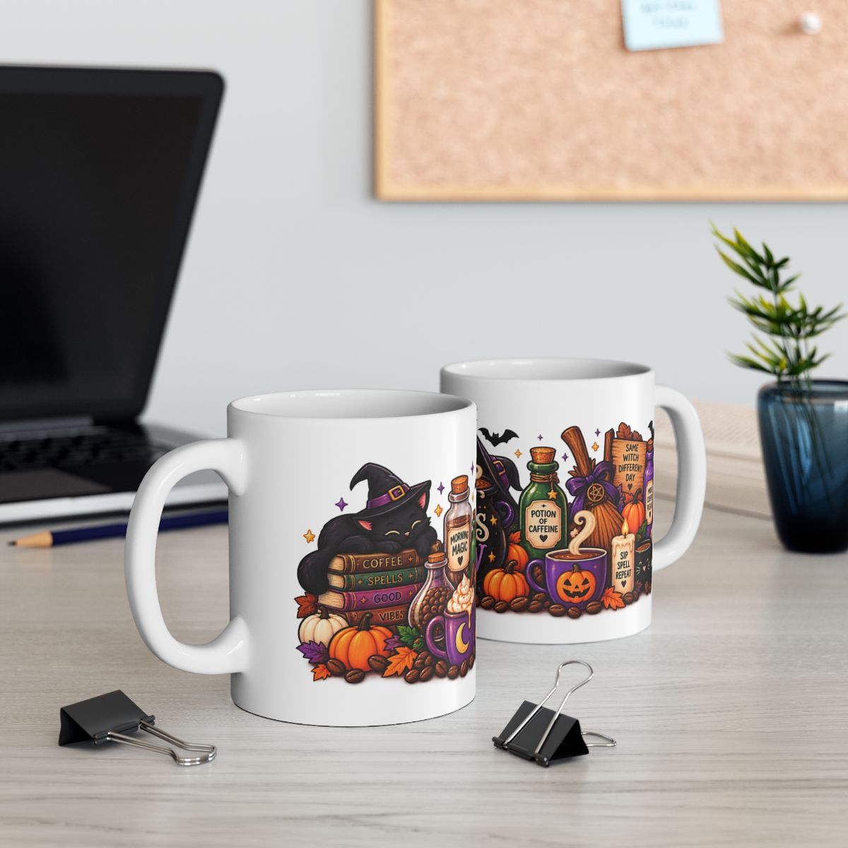 Witch's Brew Cauldron Mug | Halloween Ceramic Coffee Cup