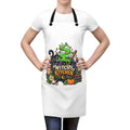 Witchy Kitchen Apron | Halloween Cauldron, Black Cat, Potion Bottles